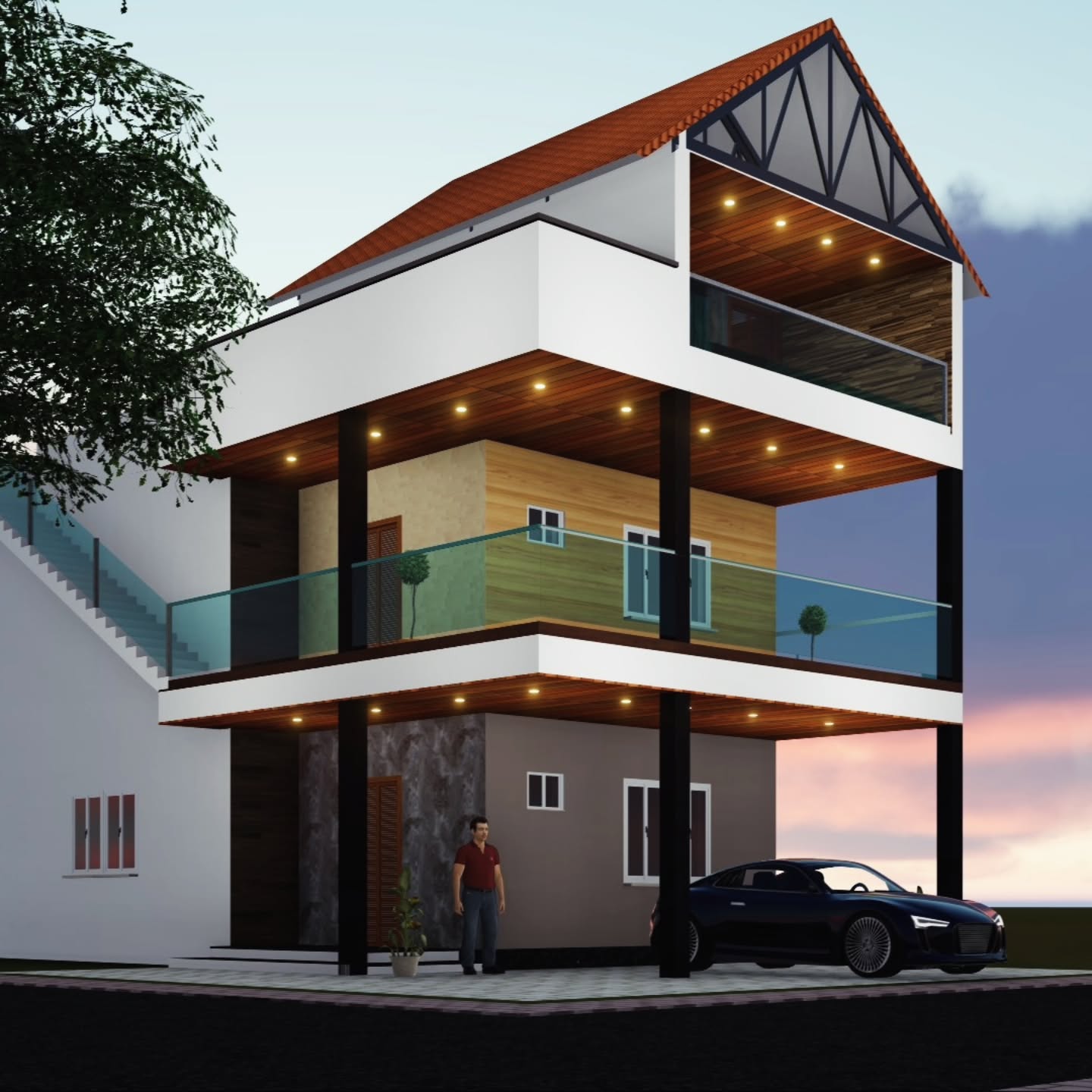 Glass Balcony Villa